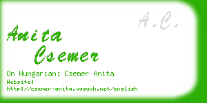 anita csemer business card